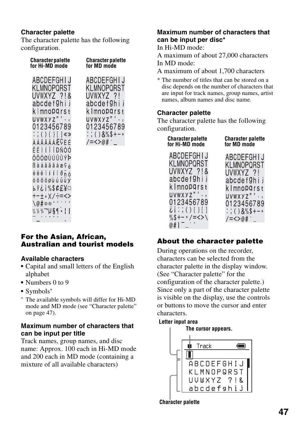 Sony MZ-RH10 User Manual | Page 47 / 119