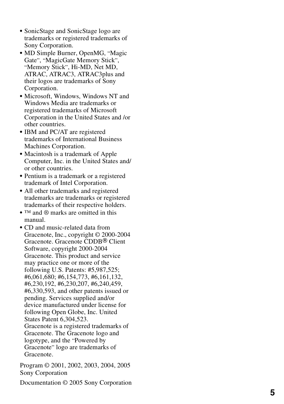 Sony MZ-RH10 User Manual | Page 5 / 119