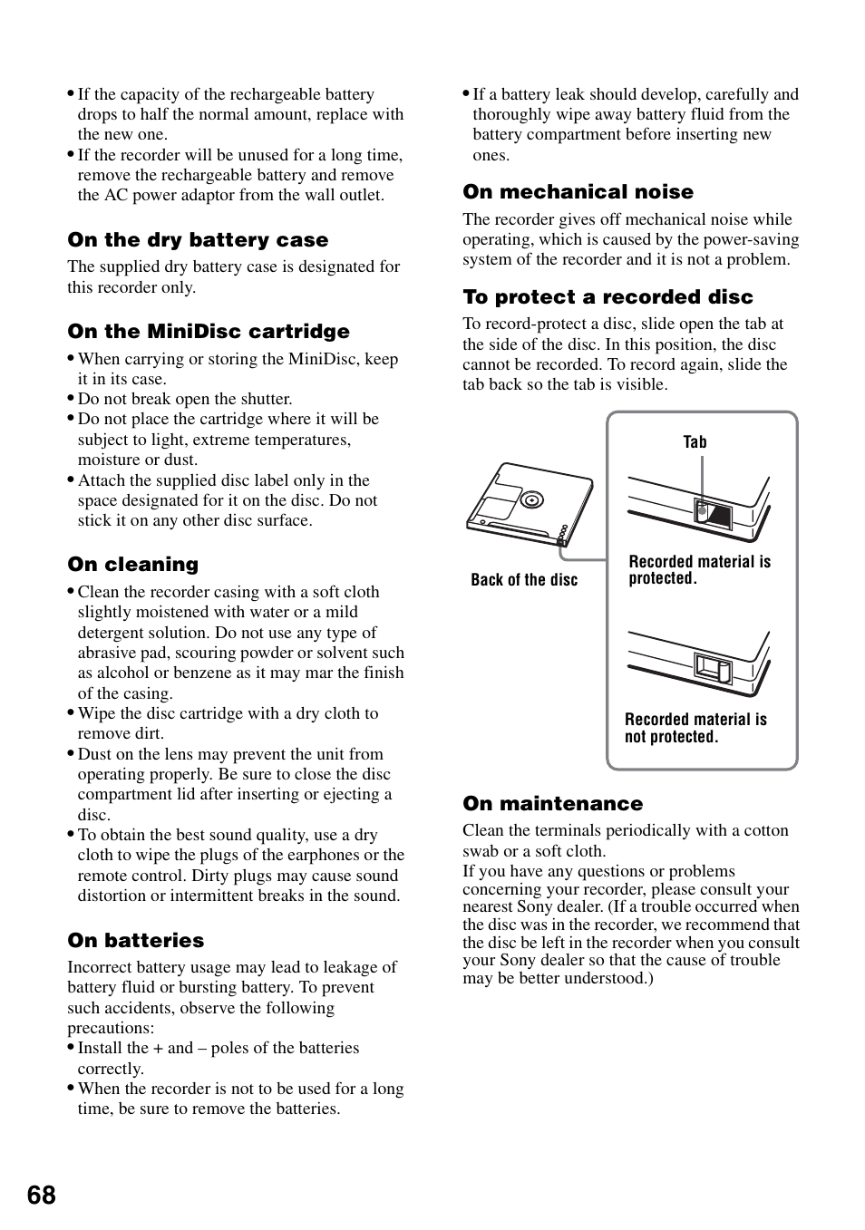 Sony MZ-RH10 User Manual | Page 68 / 119