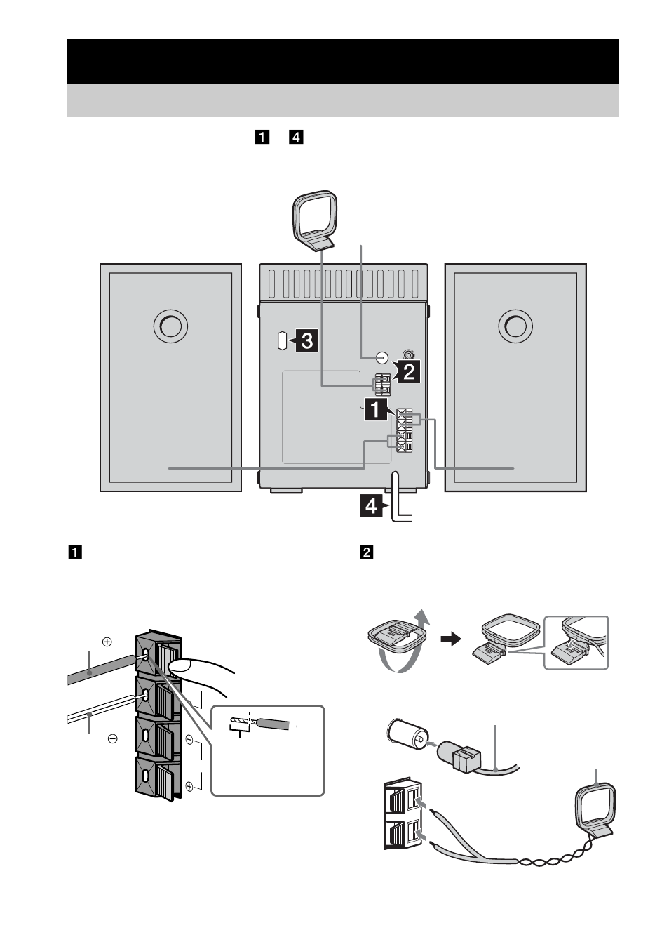 Getting started, Hooking up the system | Sony CMT-EP414 User Manual | Page 4 / 28