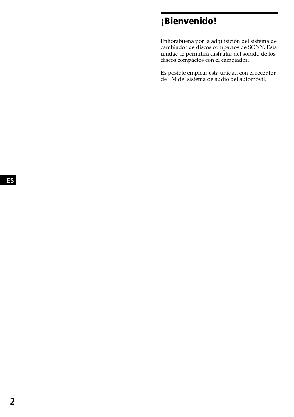 Bienvenido | Sony CDX-525RF User Manual | Page 14 / 52