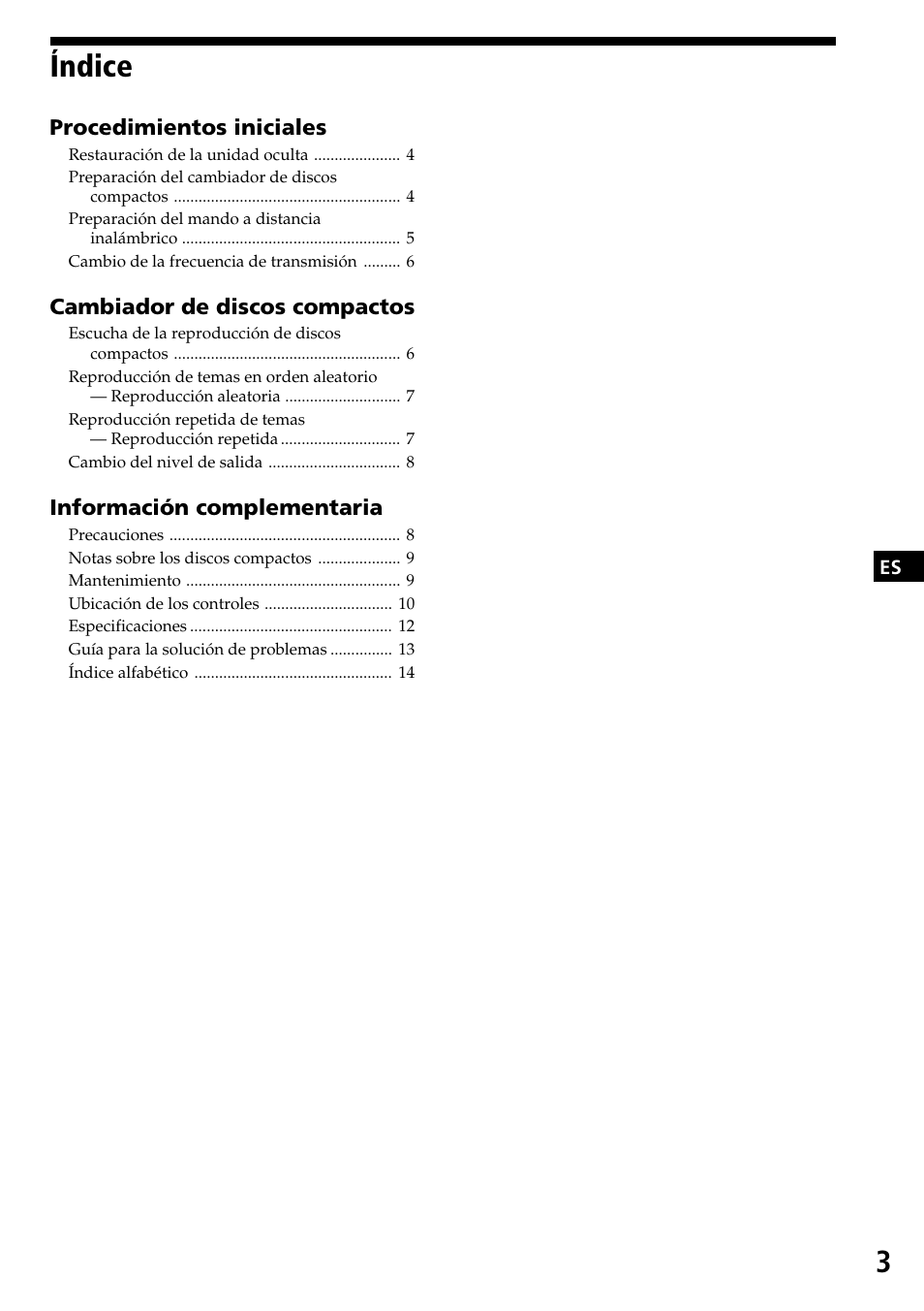Índice | Sony CDX-525RF User Manual | Page 15 / 52