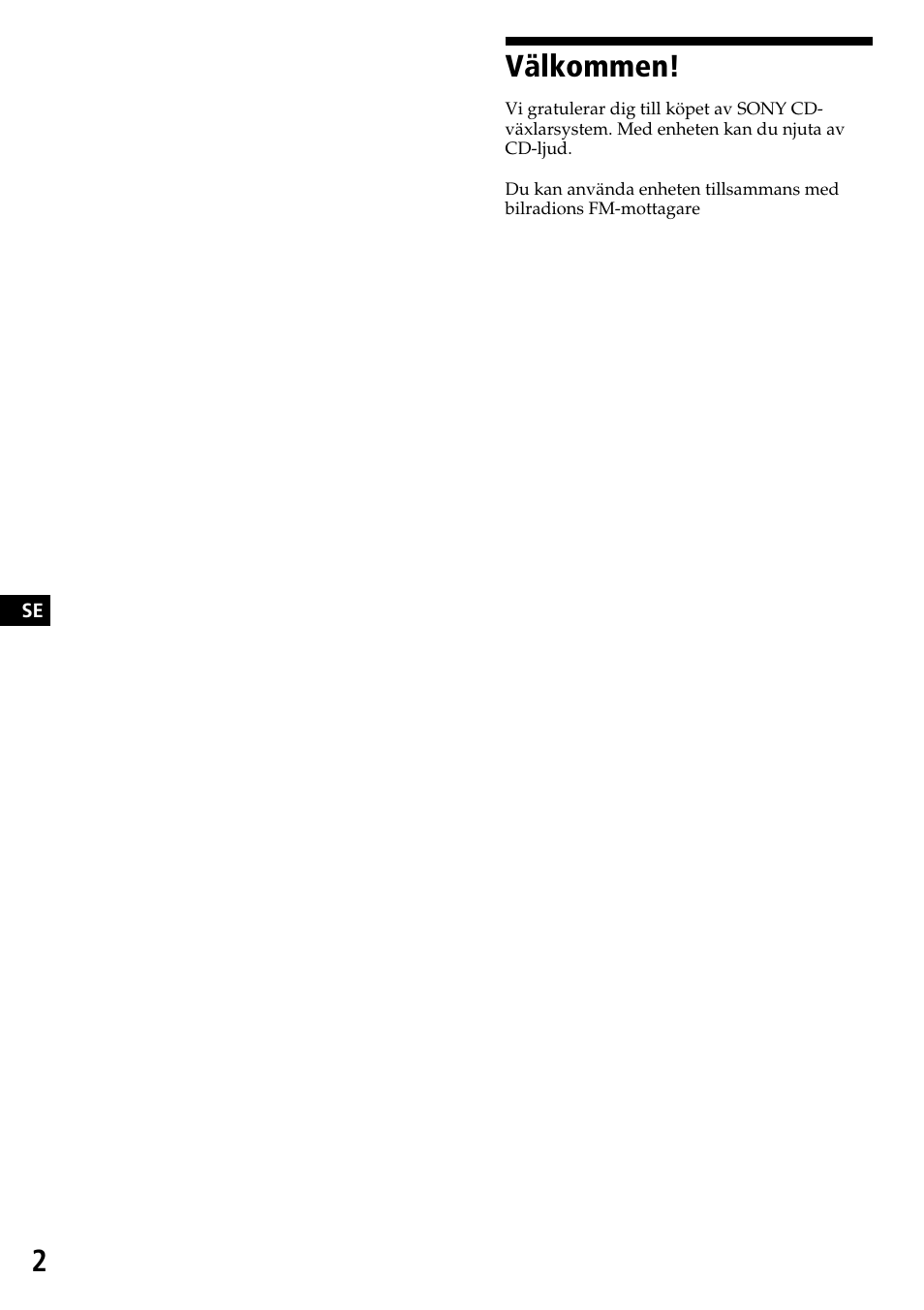 Välkommen | Sony CDX-525RF User Manual | Page 28 / 52