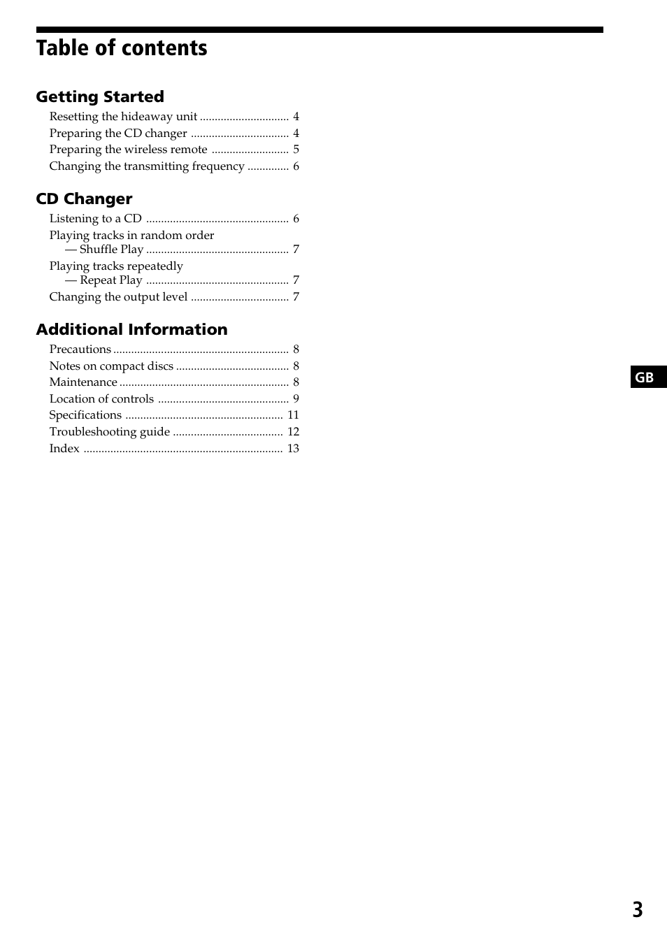 Sony CDX-525RF User Manual | Page 3 / 52