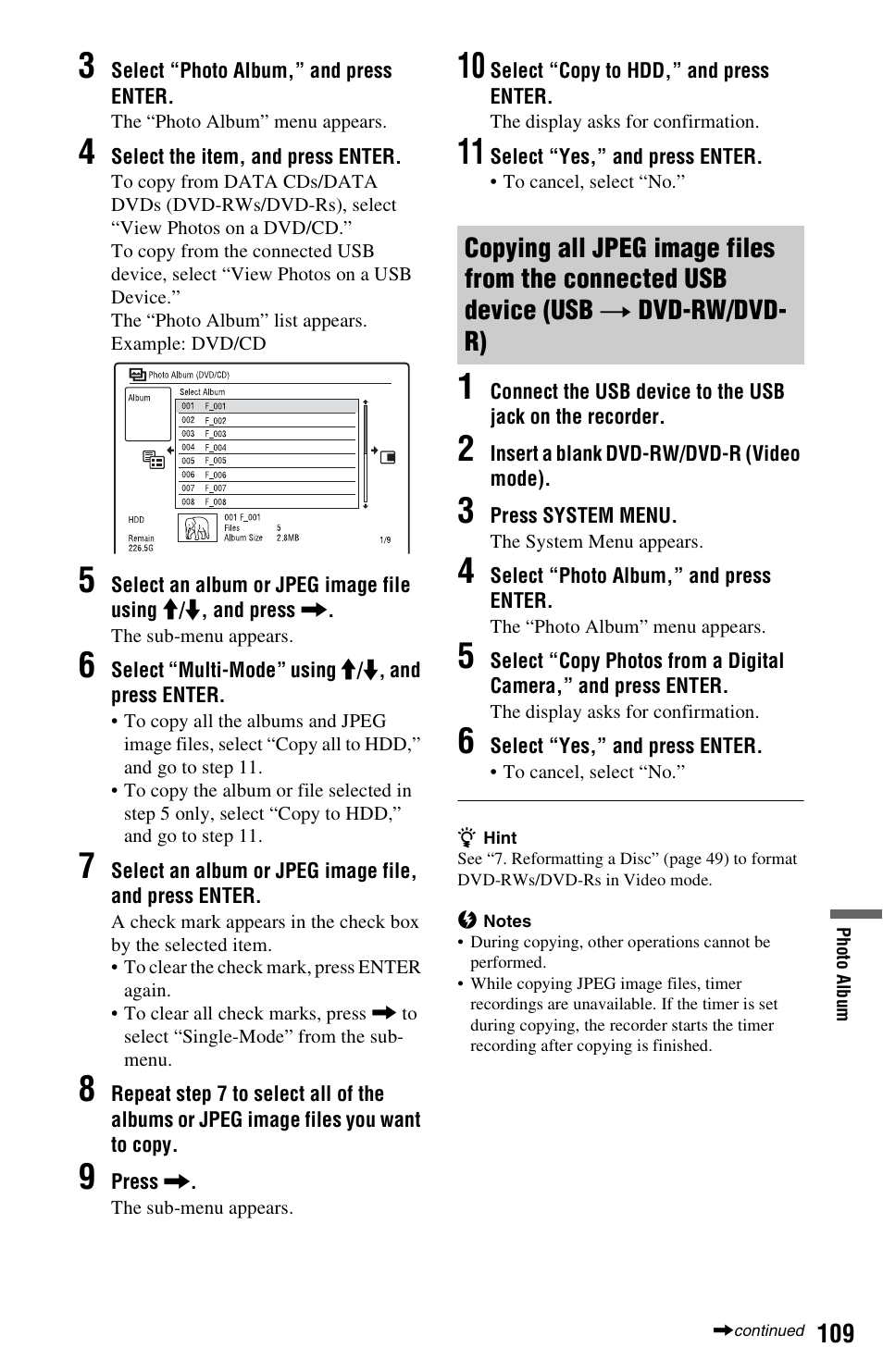 Sony RDR-HXD995 User Manual | Page 109 / 168