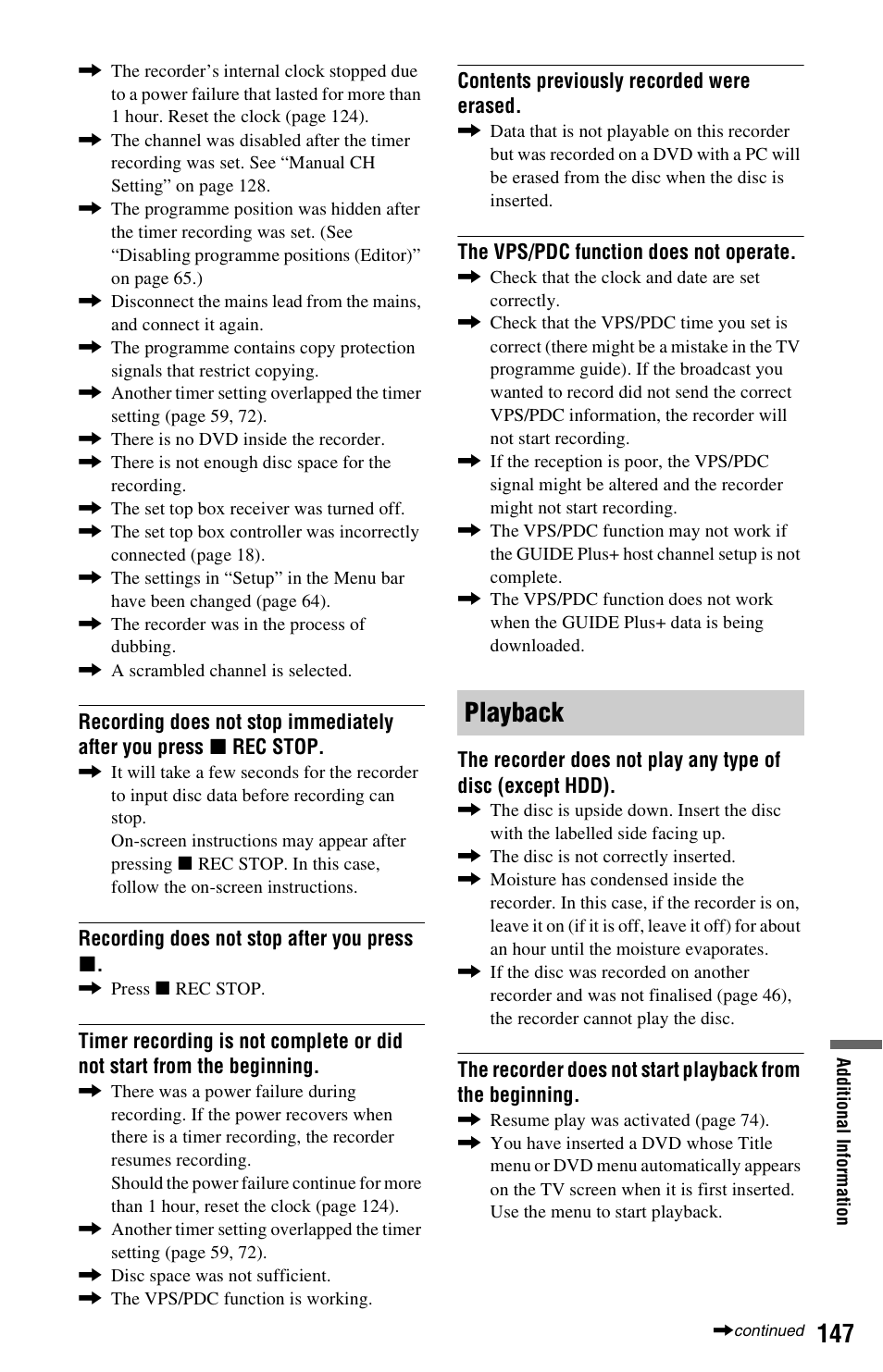 Playback | Sony RDR-HXD995 User Manual | Page 147 / 168