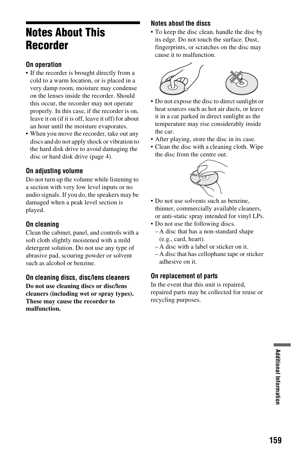 Notes about this recorder | Sony RDR-HXD995 User Manual | Page 159 / 168