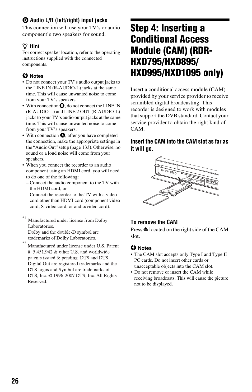 Rdr-hxd795/hxd895/hxd995/hxd1095 only) | Sony RDR-HXD995 User Manual | Page 26 / 168