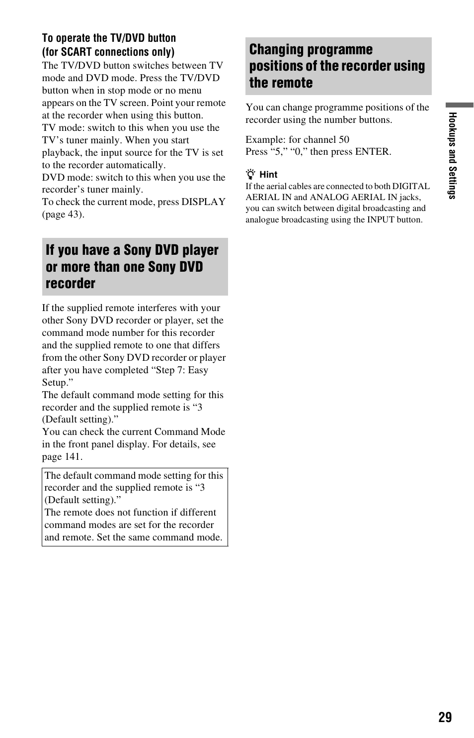 Recorder | Sony RDR-HXD995 User Manual | Page 29 / 168