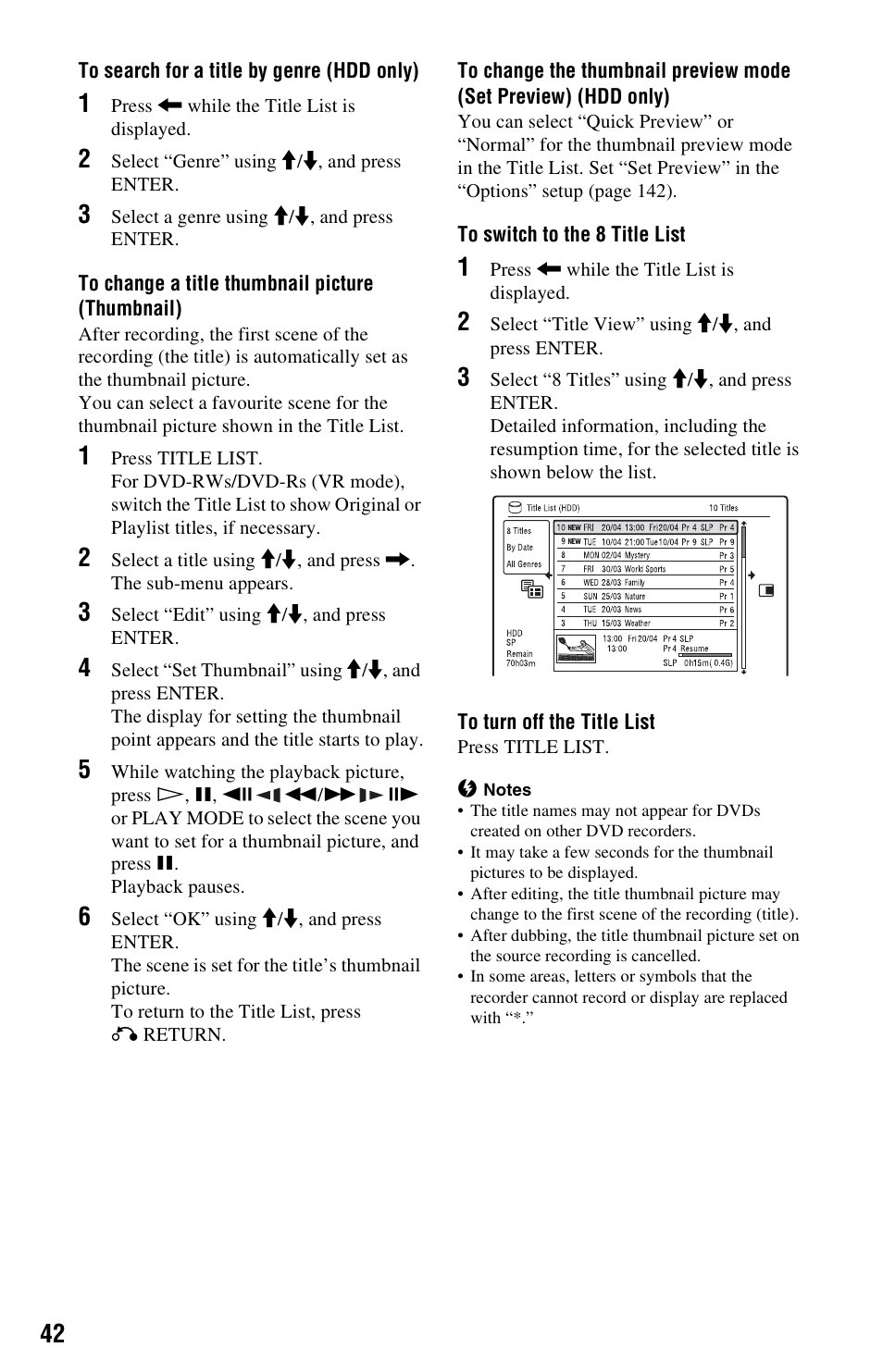 Sony RDR-HXD995 User Manual | Page 42 / 168