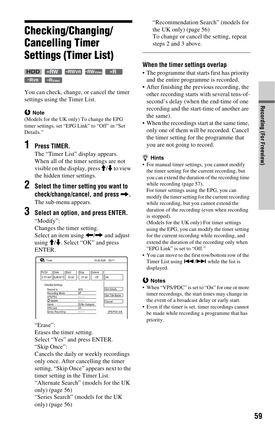 Sony RDR-HXD995 User Manual | Page 59 / 168