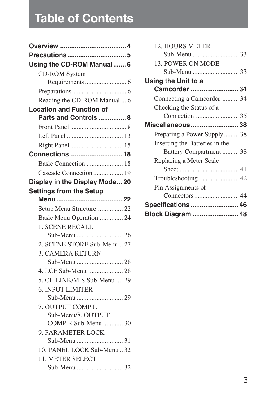 Sony DMX-P01 User Manual | Page 3 / 49