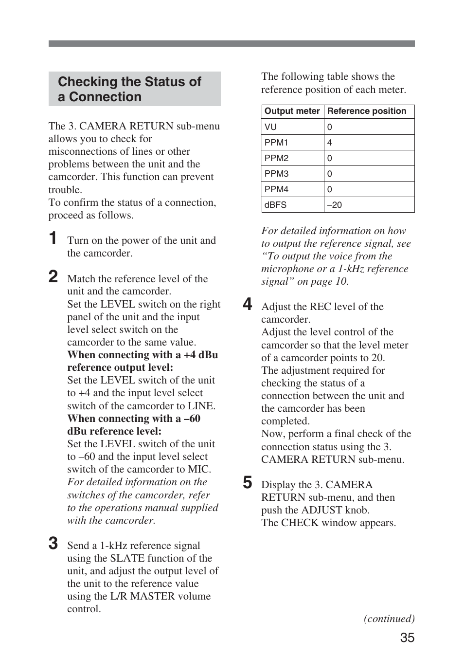 Checking the status of a connection, Checking the status of a, Connection | 35 checking the status of a connection | Sony DMX-P01 User Manual | Page 35 / 49