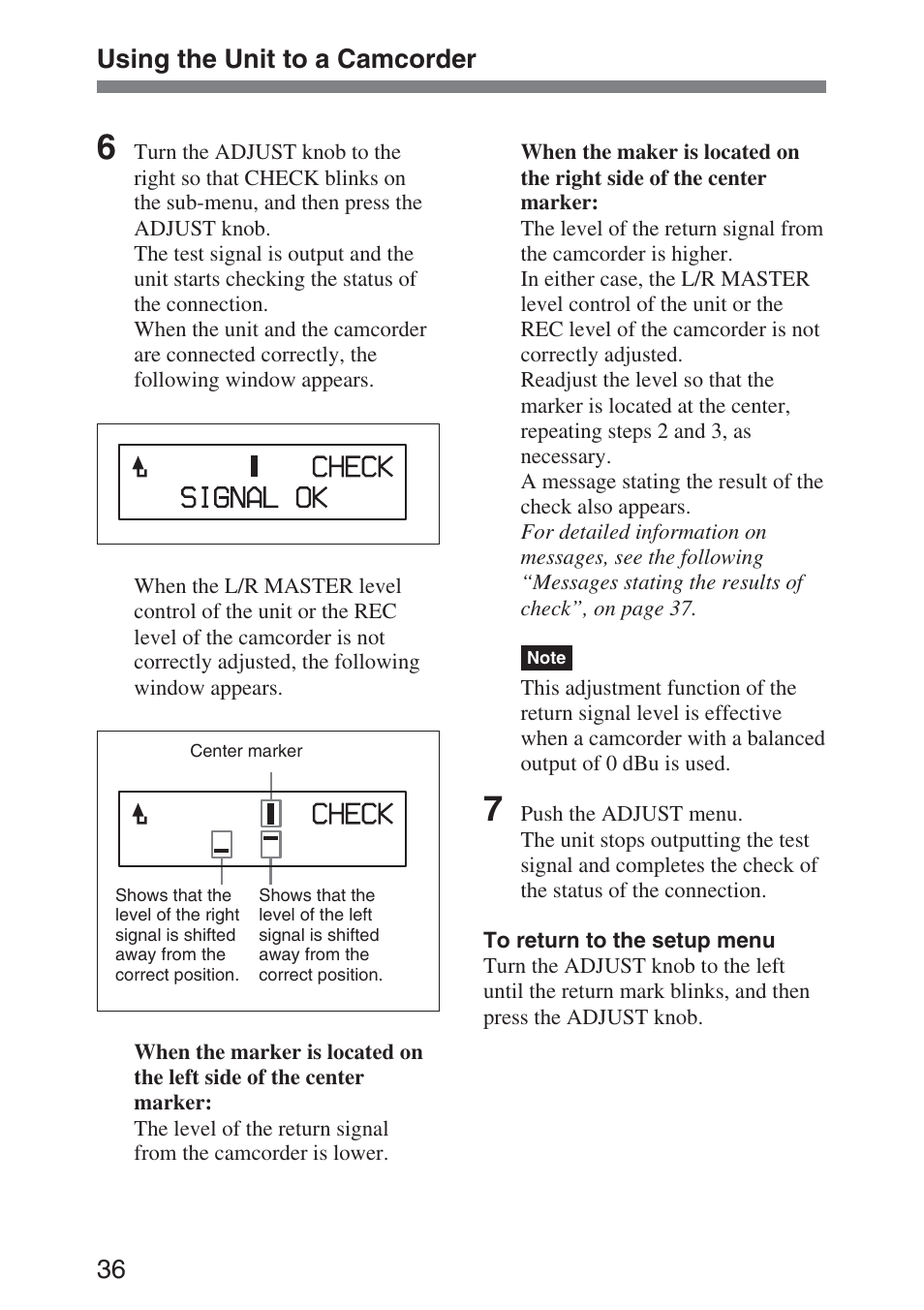 Using the unit to a camcorder | Sony DMX-P01 User Manual | Page 36 / 49