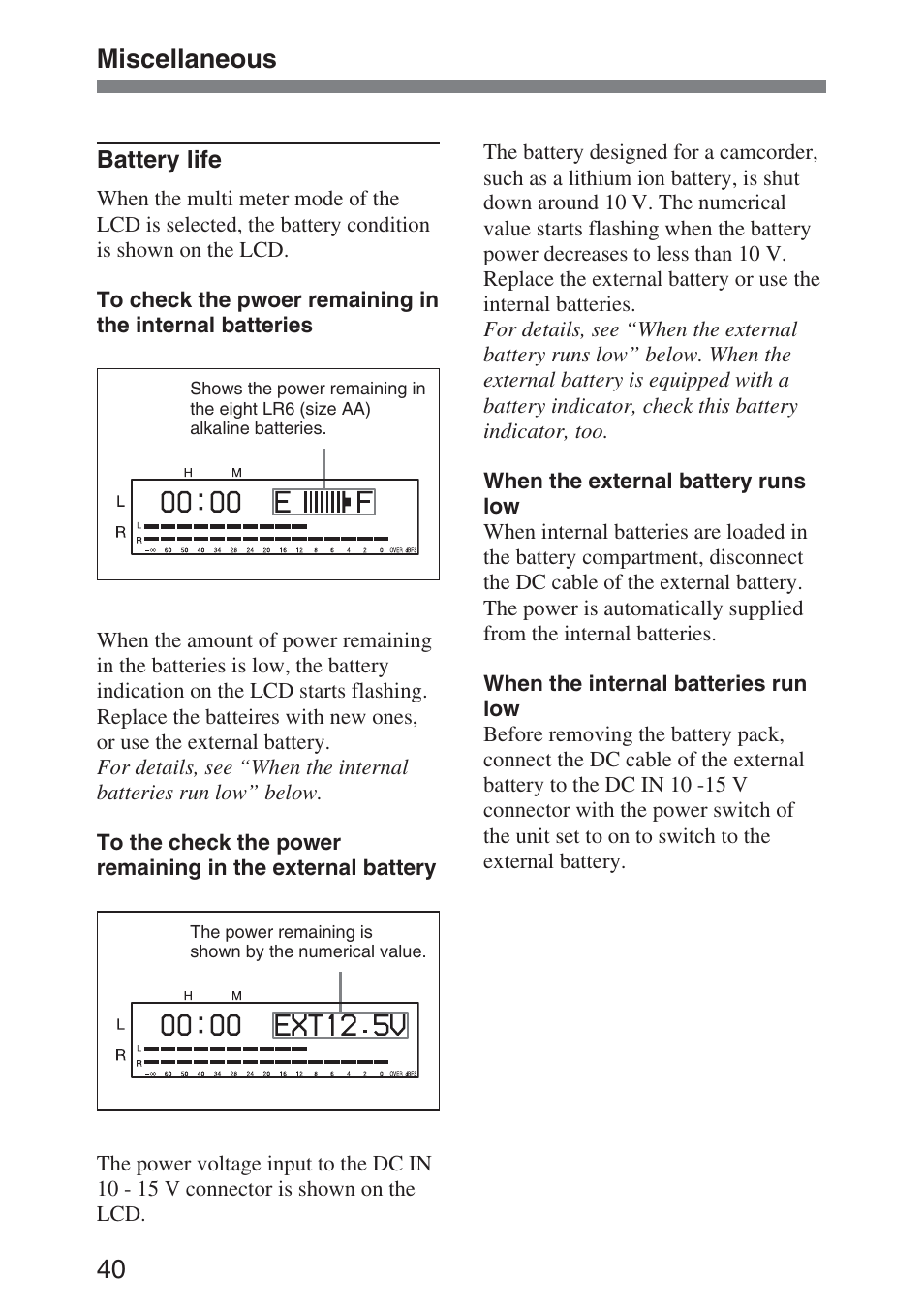Miscellaneous | Sony DMX-P01 User Manual | Page 40 / 49