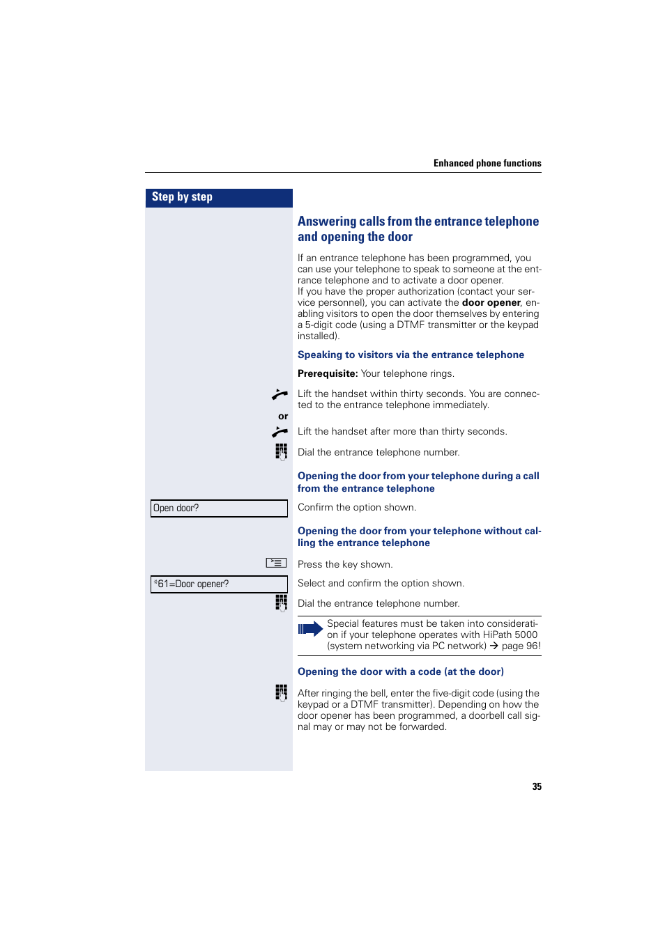 Sony HIPATH 500 User Manual | Page 35 / 113