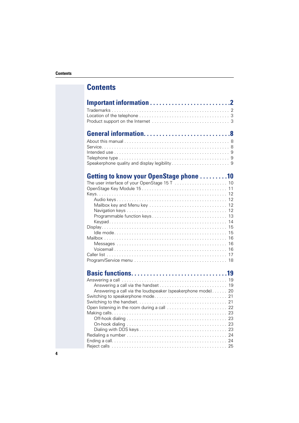 Sony HIPATH 500 User Manual | Page 4 / 113
