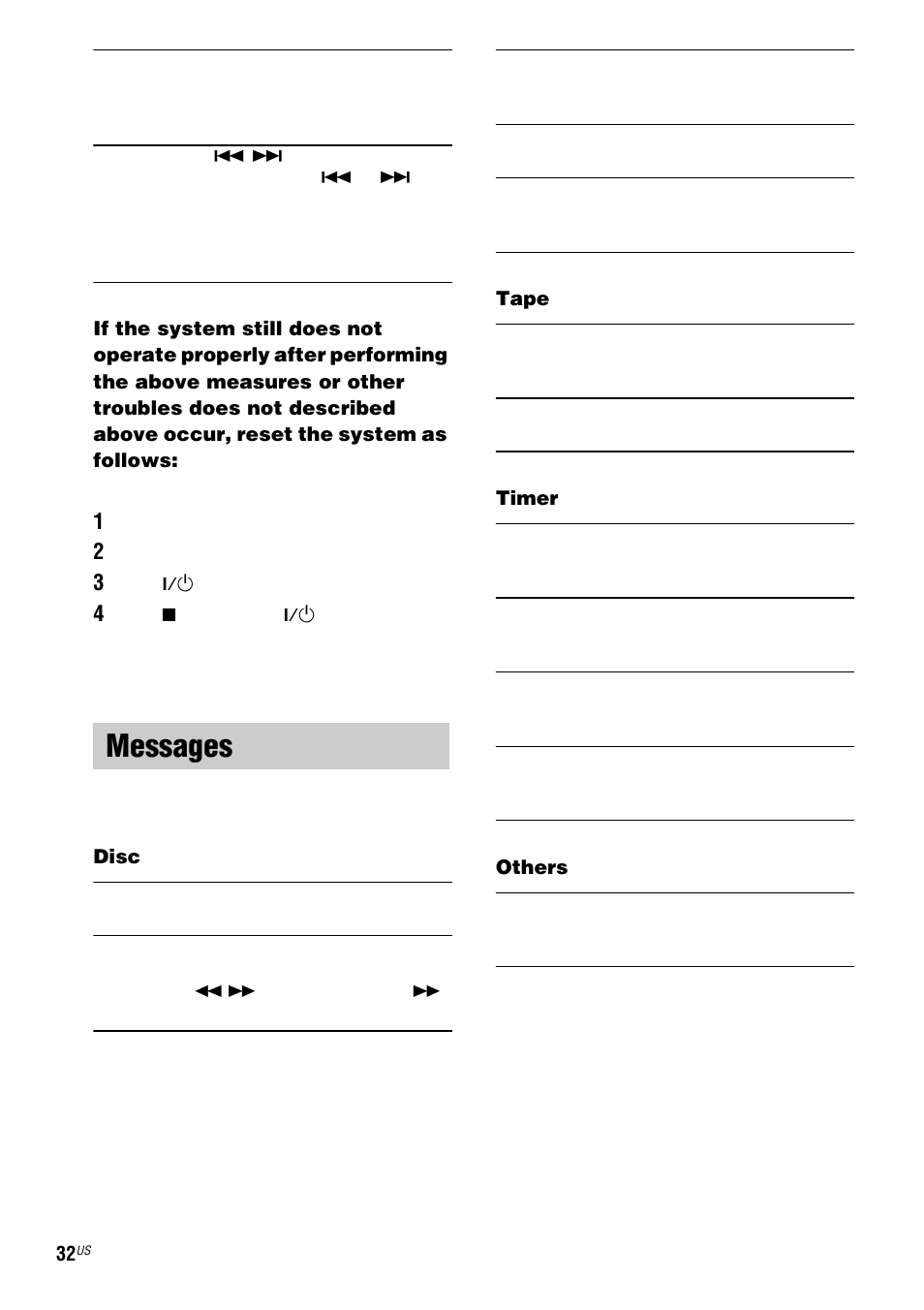 Messages | Sony MHC-LX10000 User Manual | Page 32 / 40