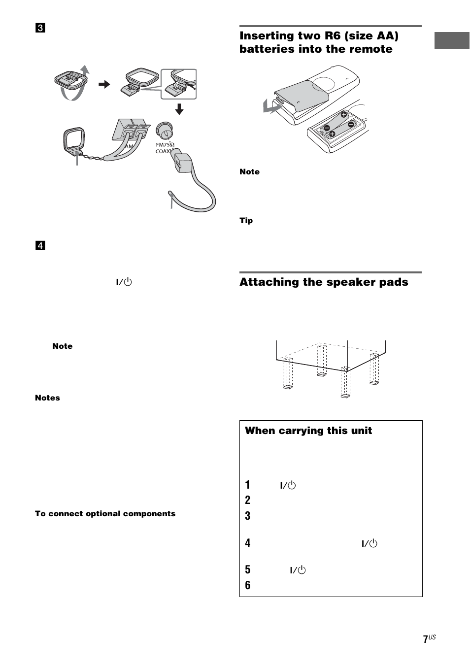Attaching the speaker pads | Sony MHC-LX10000 User Manual | Page 7 / 40
