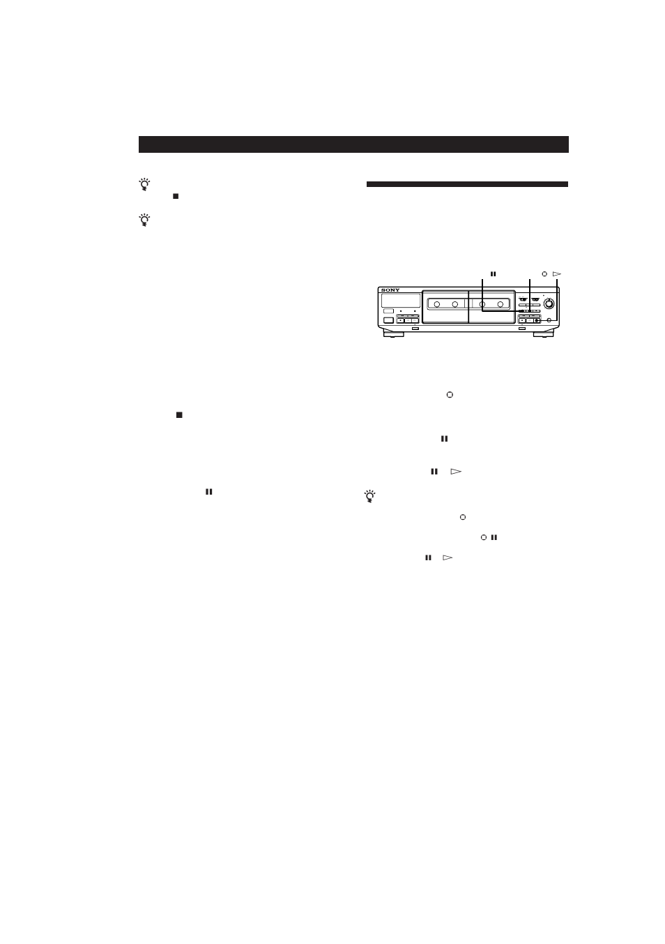 Advanced recording operations 10, Dubbing only specific portions | Sony TC-WR661 User Manual | Page 10 / 57