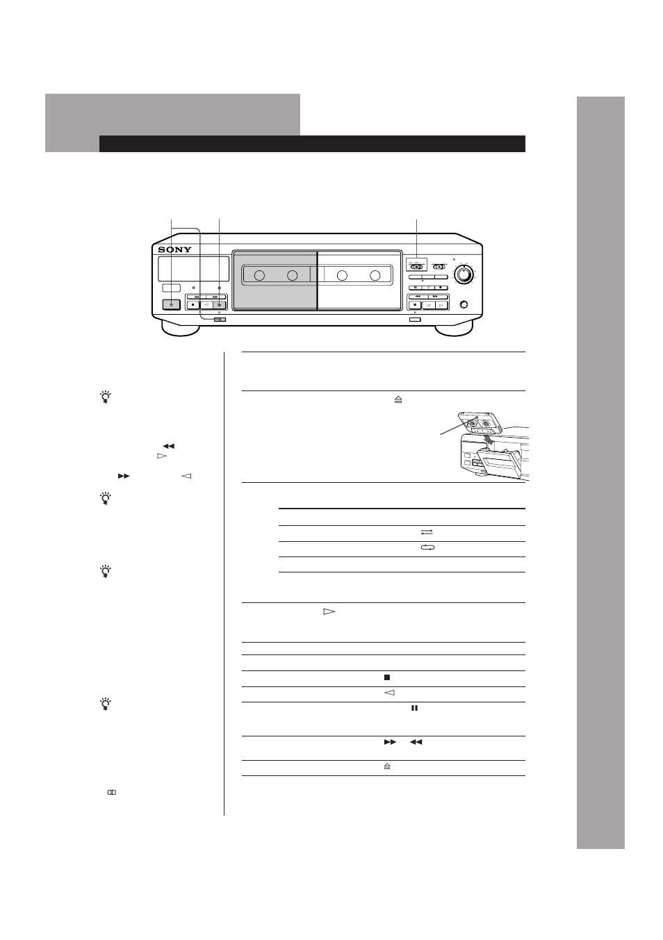 Lecture dﾕune cassette, Lecture d’une cassette, Fonctionnement de base | Réglez direction | Sony TC-WR661 User Manual | Page 16 / 57