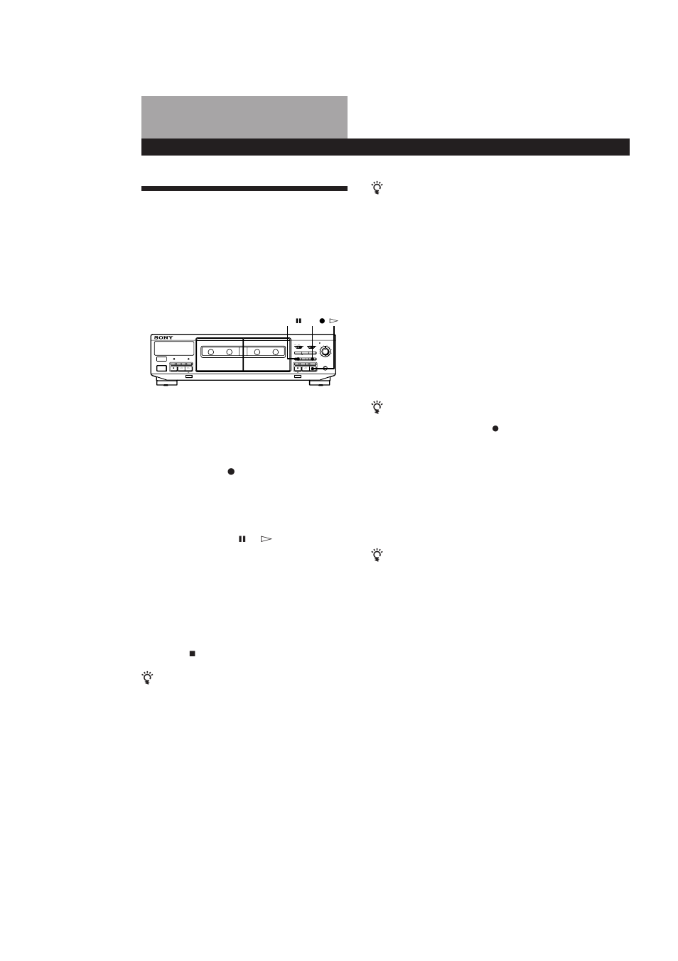 Fonctions élaborées pour l’enregistrement 8, Fonctions élaborées pour l’enregistrement | Sony TC-WR661 User Manual | Page 19 / 57