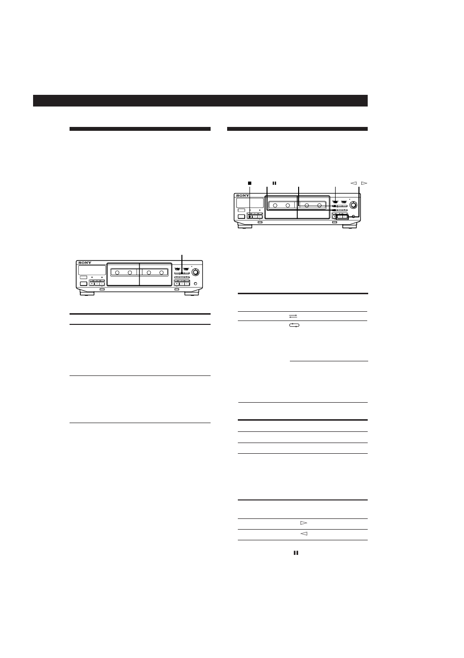 Fondu ・lﾕouverture et fondu ・la fermeture (fader), Copie dﾕune cassette, Copie d’une cassette | Fonctions élaborées pour l’enregistrement 9 | Sony TC-WR661 User Manual | Page 20 / 57