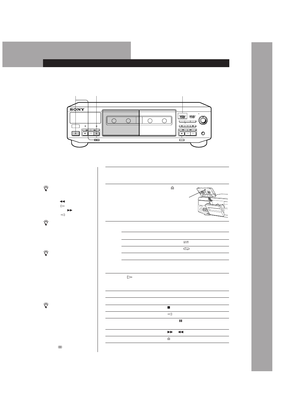 Playing a tape, Basic operations, Set direction | Sony TC-WR661 User Manual | Page 5 / 57