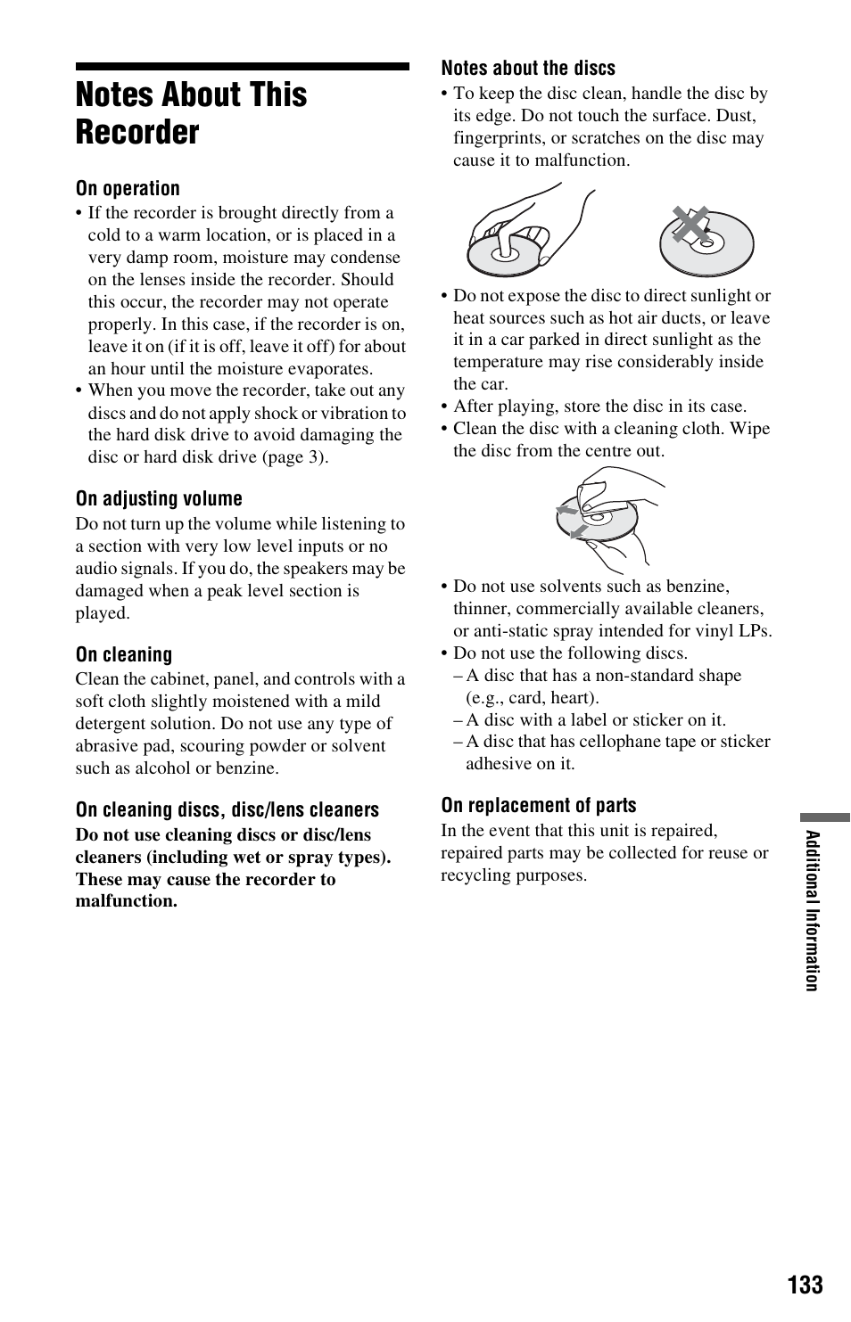 Notes about this recorder | Sony RDR-HX680 User Manual | Page 133 / 140