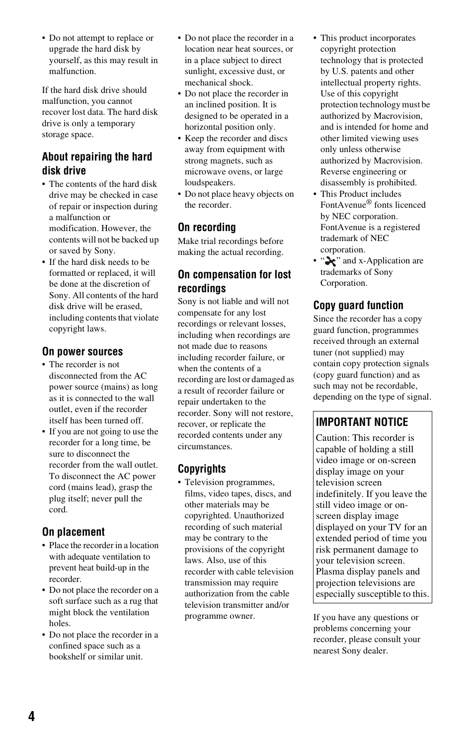 Sony RDR-HX680 User Manual | Page 4 / 140