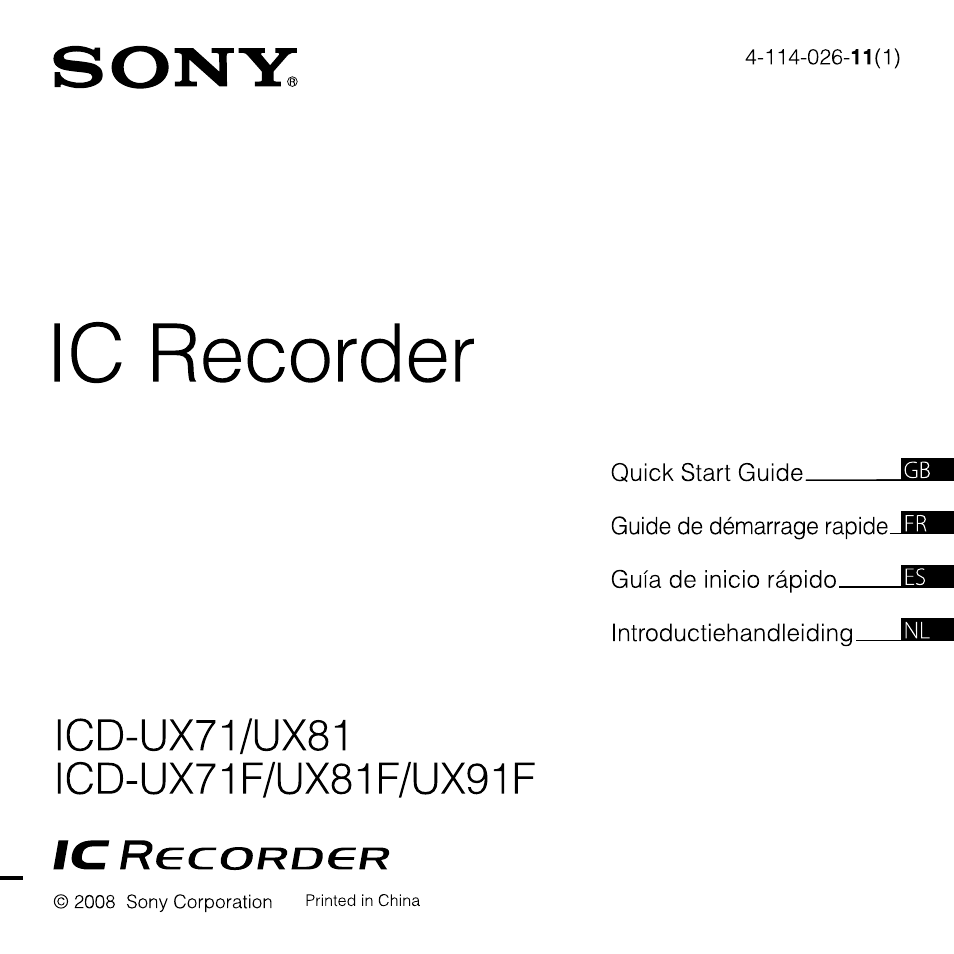 Sony ICD-UX81F User Manual | 122 pages