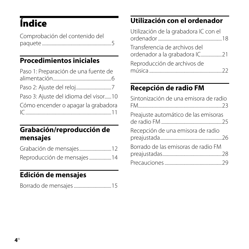 Índice | Sony ICD-UX81F User Manual | Page 64 / 122