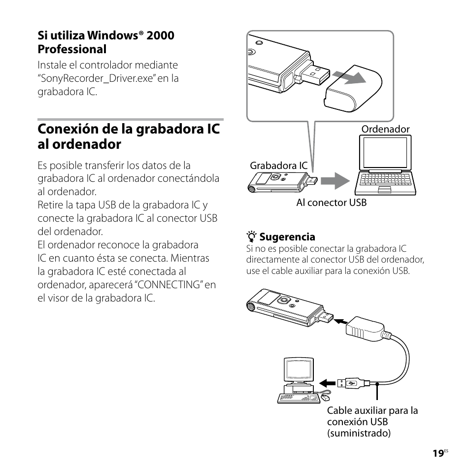 Conexión de la grabadora ic al ordenador | Sony ICD-UX81F User Manual | Page 79 / 122