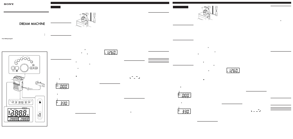 Sony Dream Machine ICF-C795RC User Manual | 2 pages