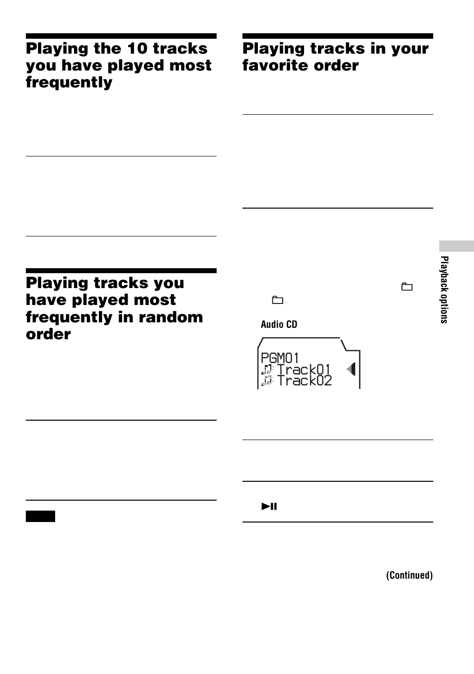 Playing tracks in your favorite order (pgm play), Playing tracks in your favorite order | Sony D-NF600 User Manual | Page 21 / 44