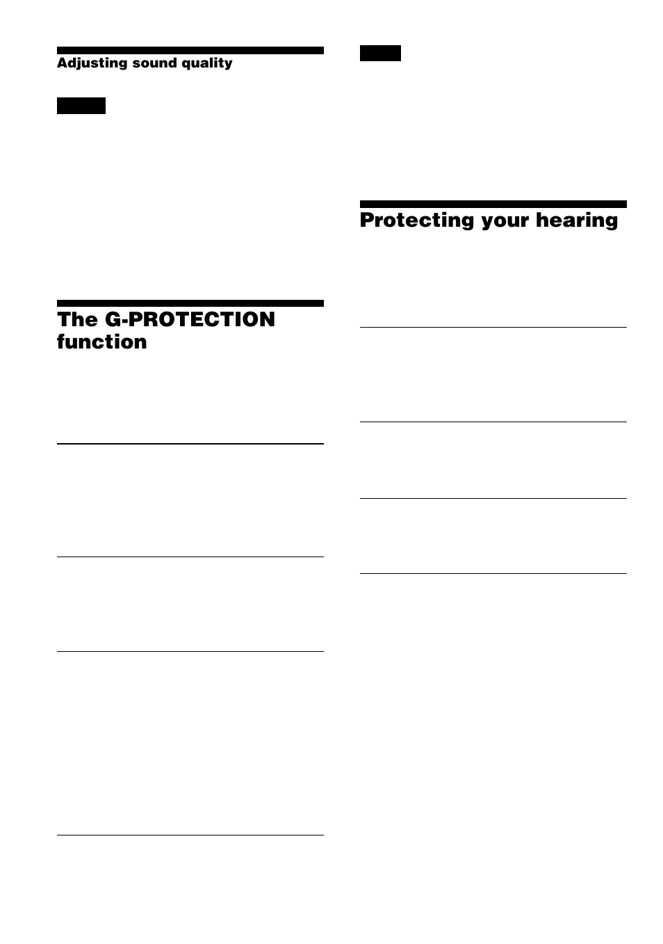 The g-protection function, Protecting your hearing (avls), Protecting your hearing | Sony D-NF600 User Manual | Page 24 / 44