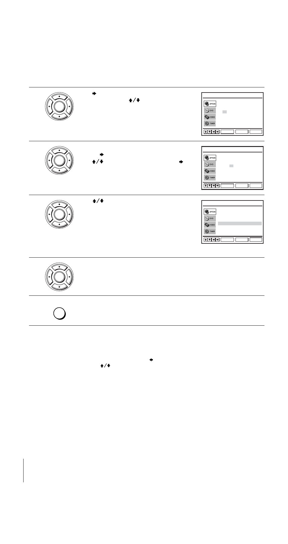 Press v/v to select, Press enter to confirm the setting, Press set up to exit the menu | Sony SLV-D950I User Manual | Page 18 / 120