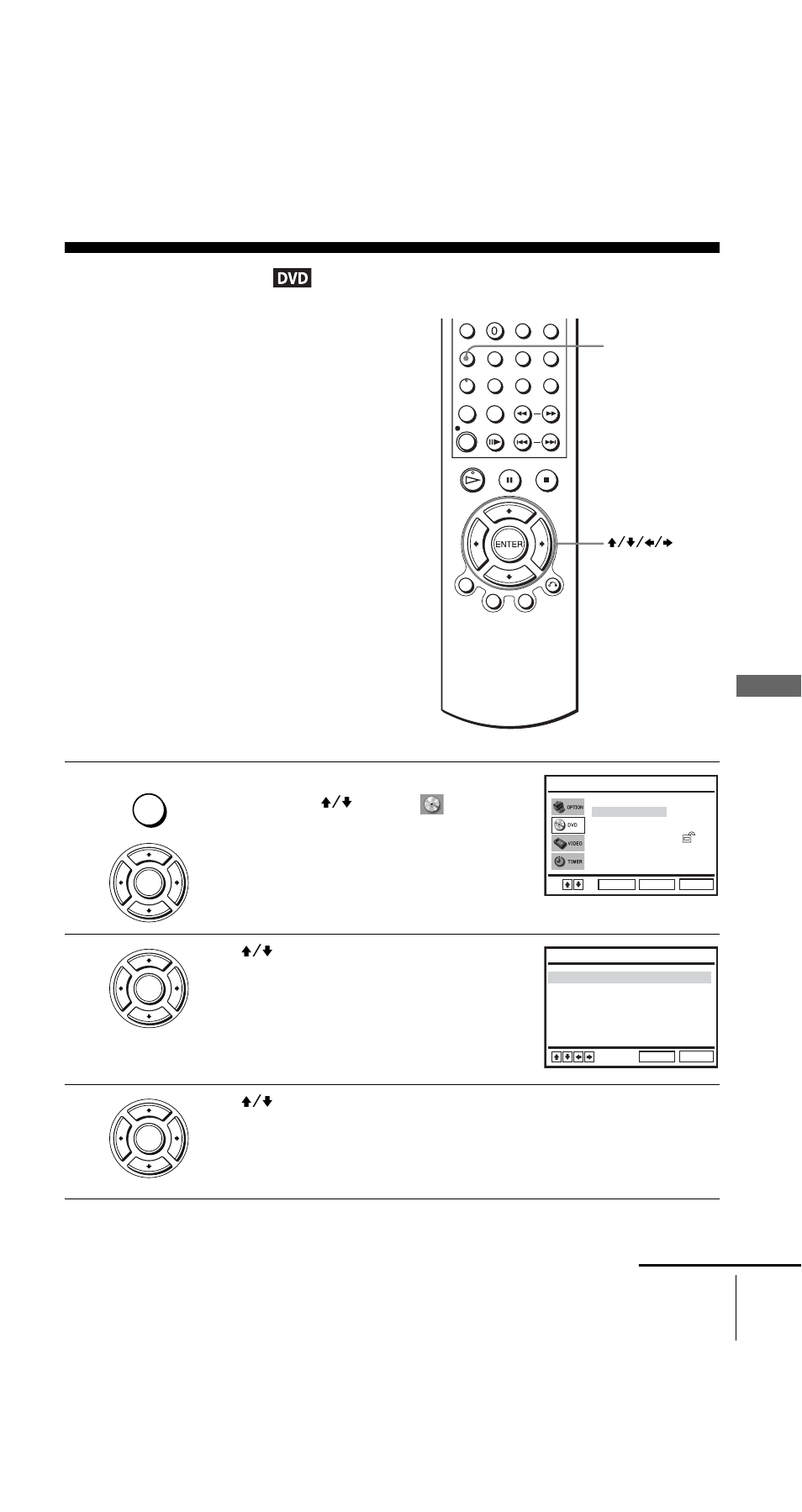 Dvd settings and adjustments, Audio setup | Sony SLV-D950I User Manual | Page 57 / 120