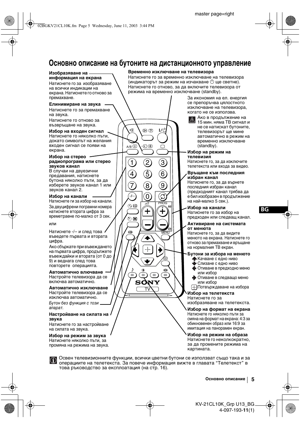 Sony KV-21CL10K User Manual | Page 23 / 128