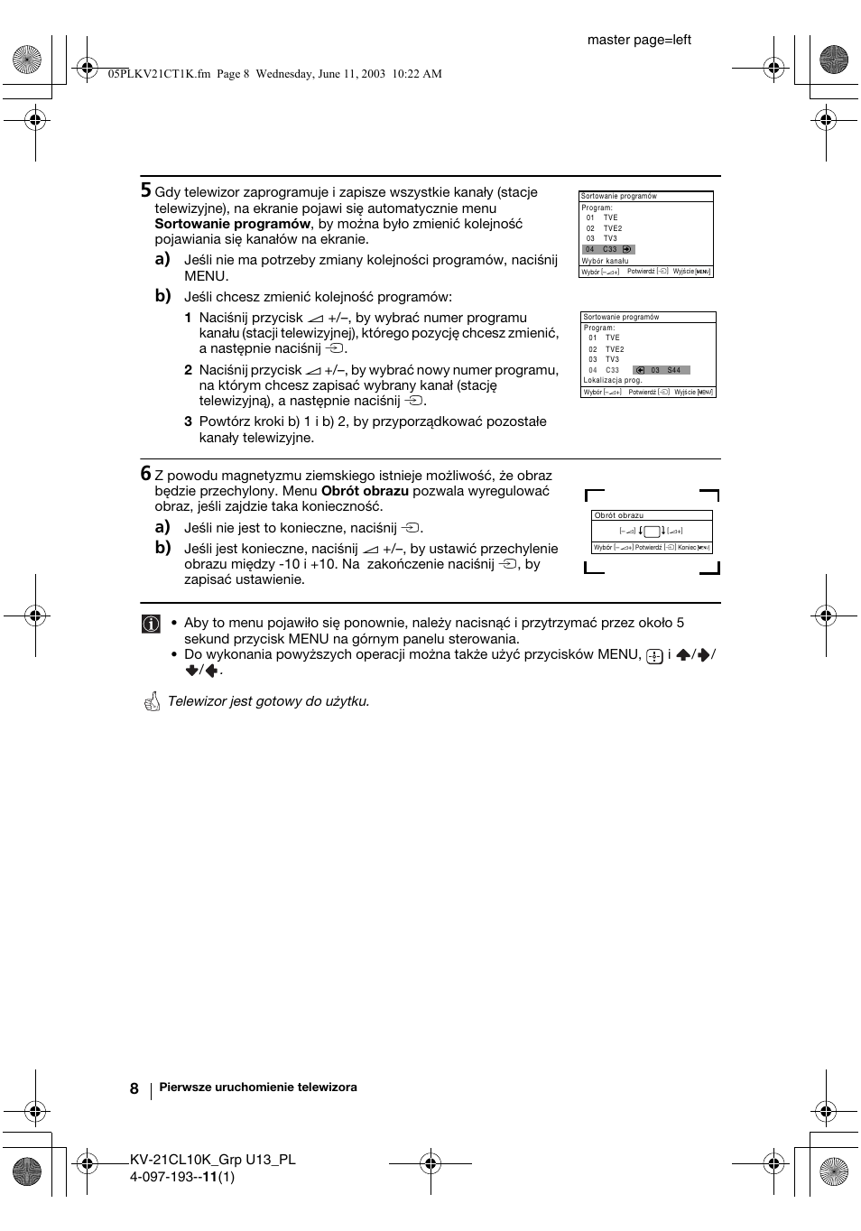 Sony KV-21CL10K User Manual | Page 80 / 128