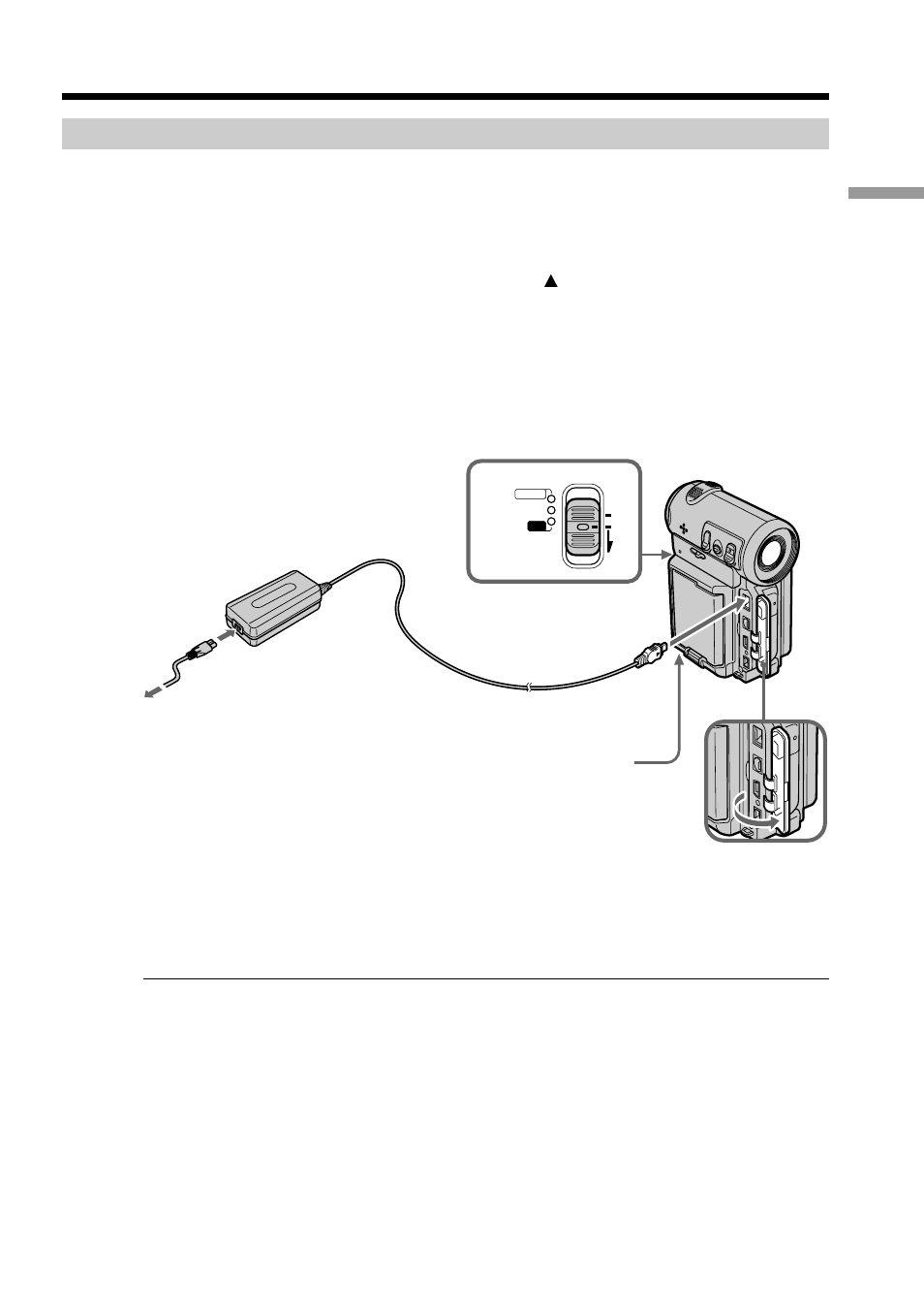 Charging the battery pack, Step 1 preparing the power supply | Sony DCR-IP5/IP7BT User Manual | Page 19 / 196