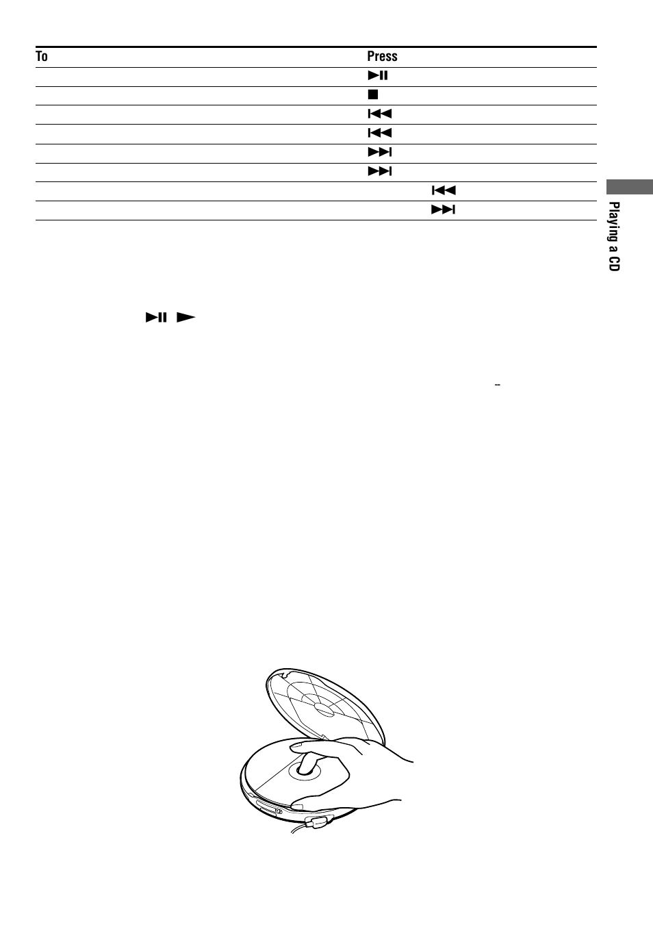 About the display, If the volume level does not increase, Playback starts from the point you stopped | Removing the cd | Sony D-EJ611 User Manual | Page 7 / 24