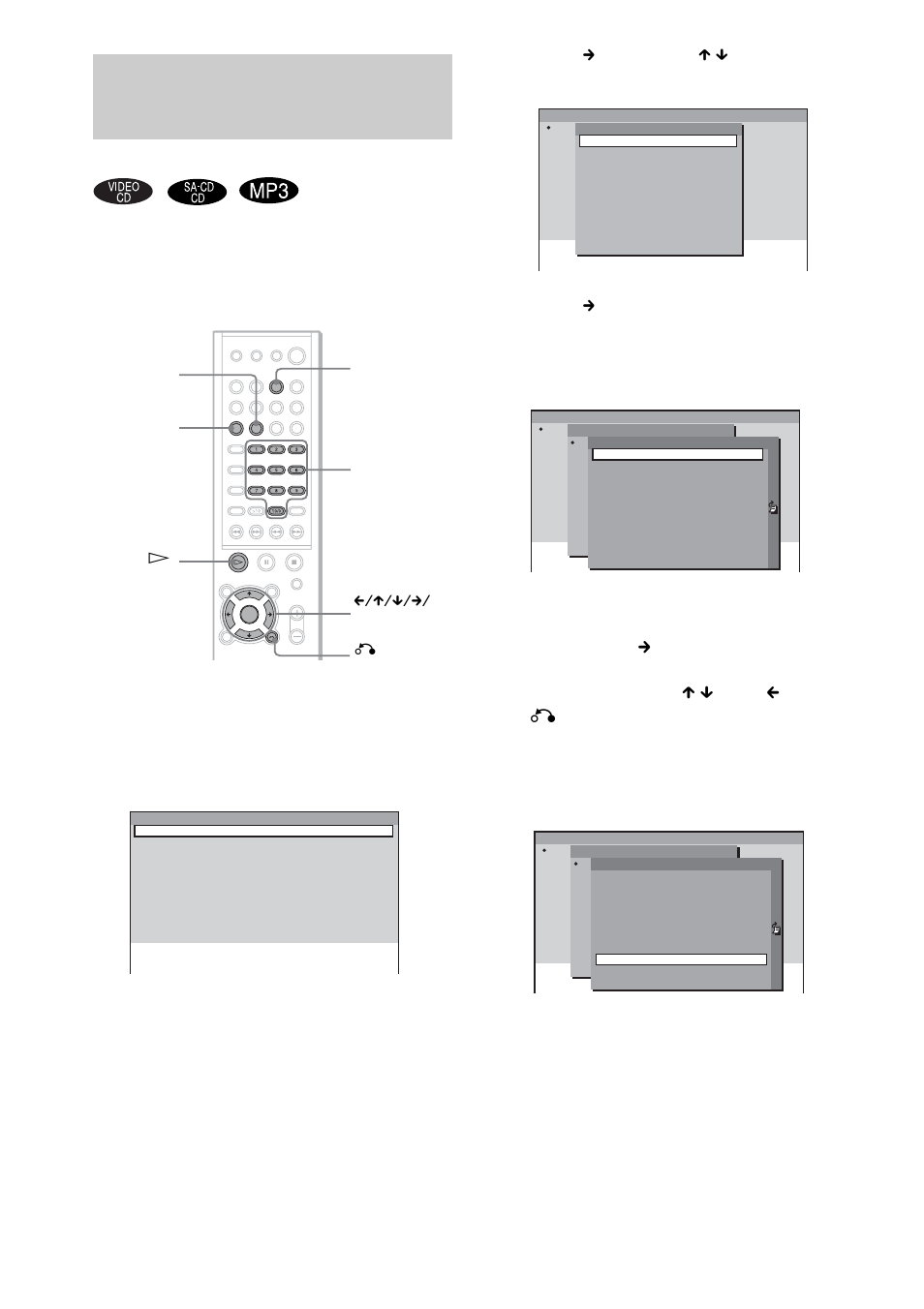 Creating your own program, Program play), The program menu appears on the tv screen | For example, select track “7 | Sony DAV-FC7 User Manual | Page 34 / 92
