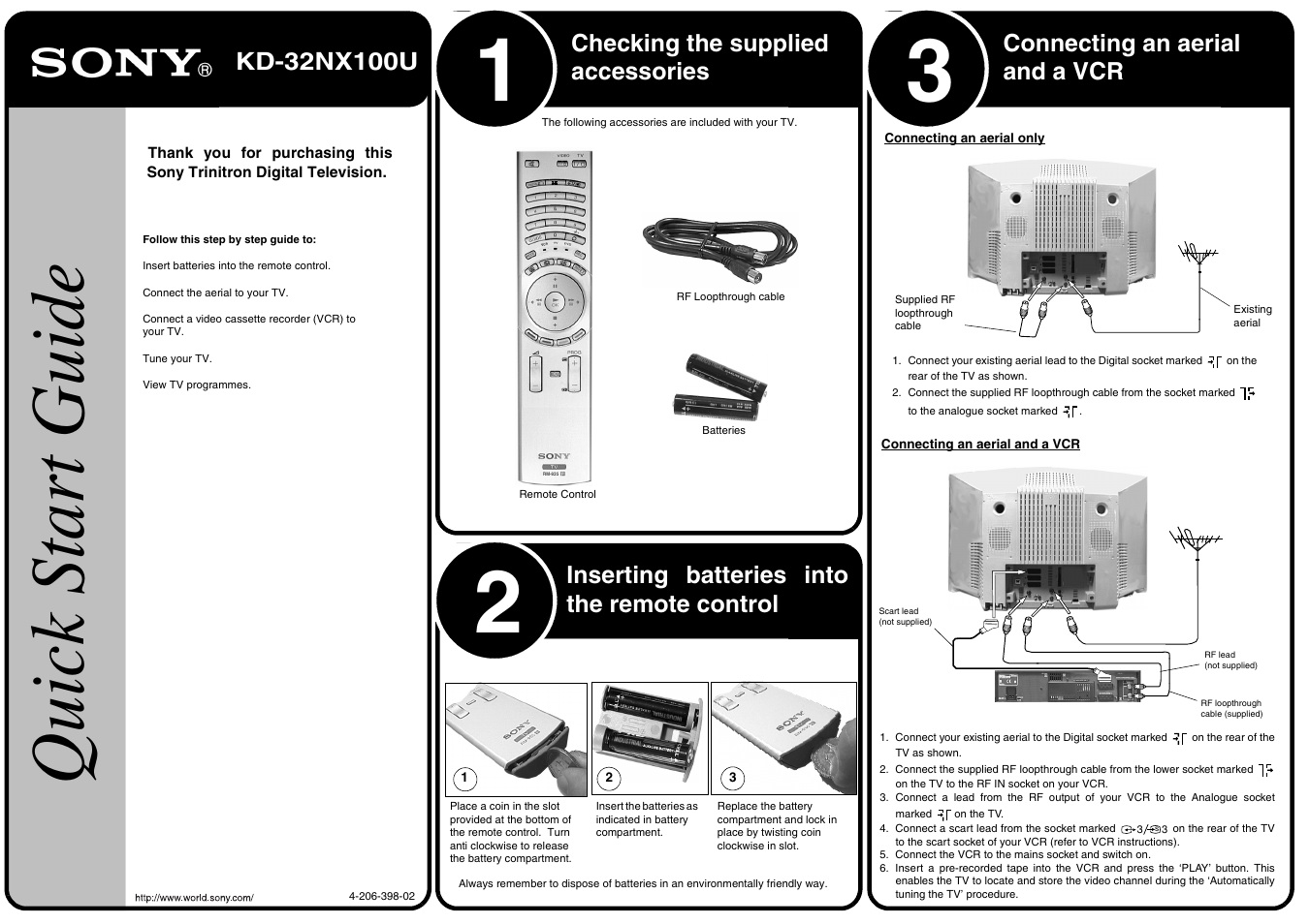 Sony KD-32NX100U User Manual | 2 pages