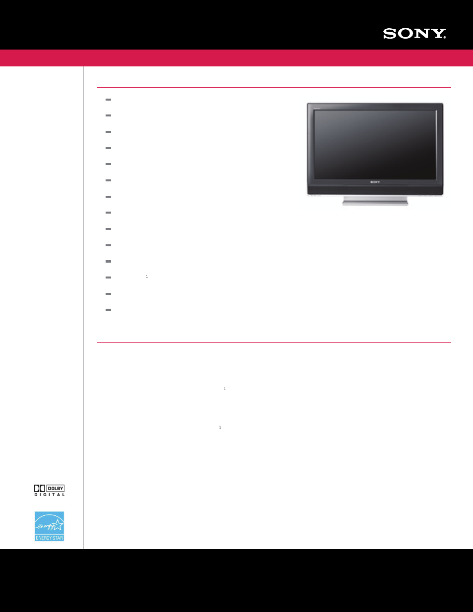 Sony BRAVIA KDL-32M3000 User Manual | 2 pages