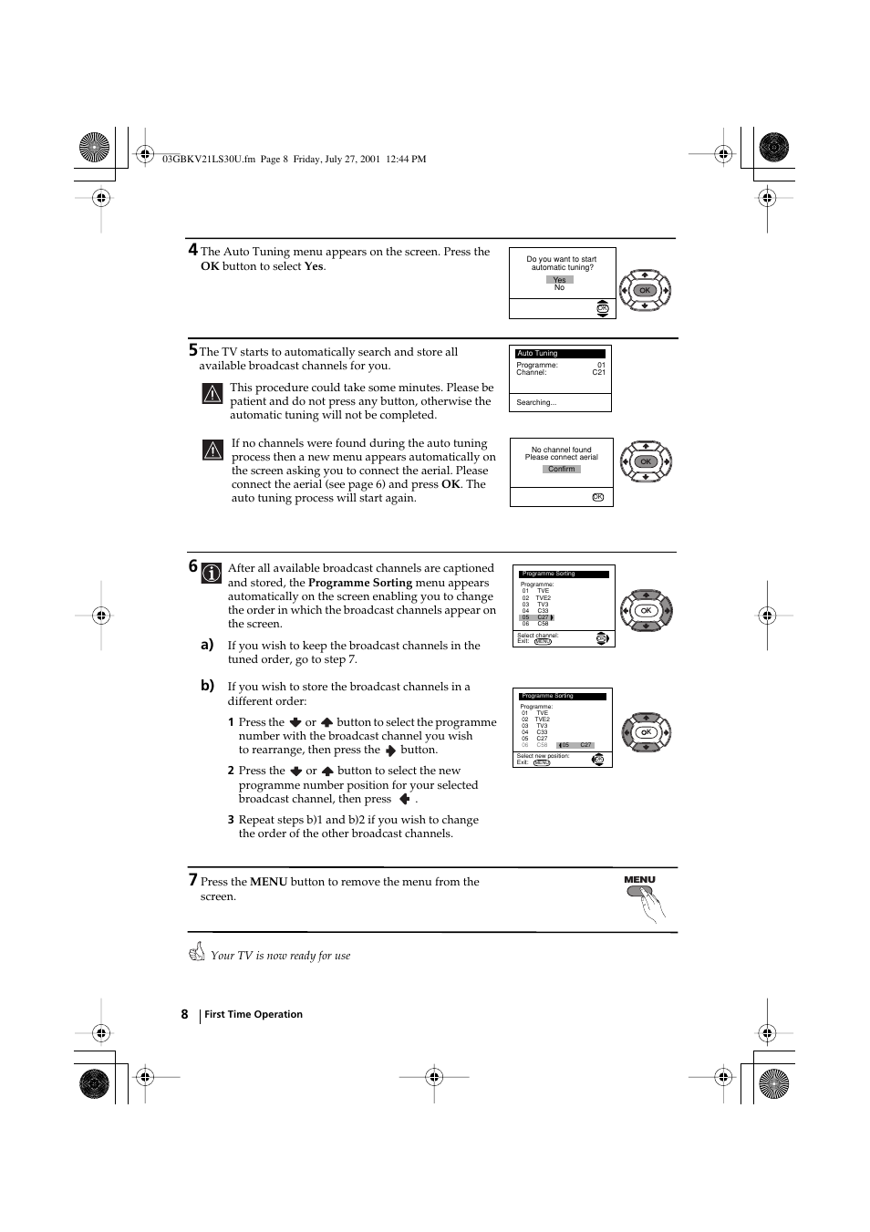 Sony KV-21LS30U User Manual | Page 8 / 23