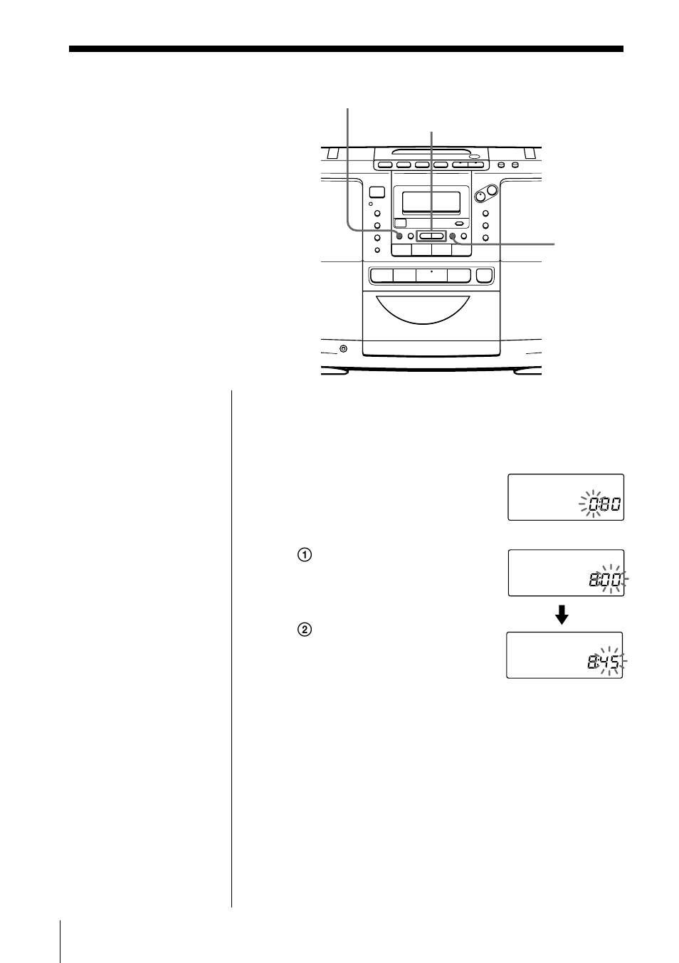 Setting the clock | Sony ZS-D50 User Manual | Page 28 / 96