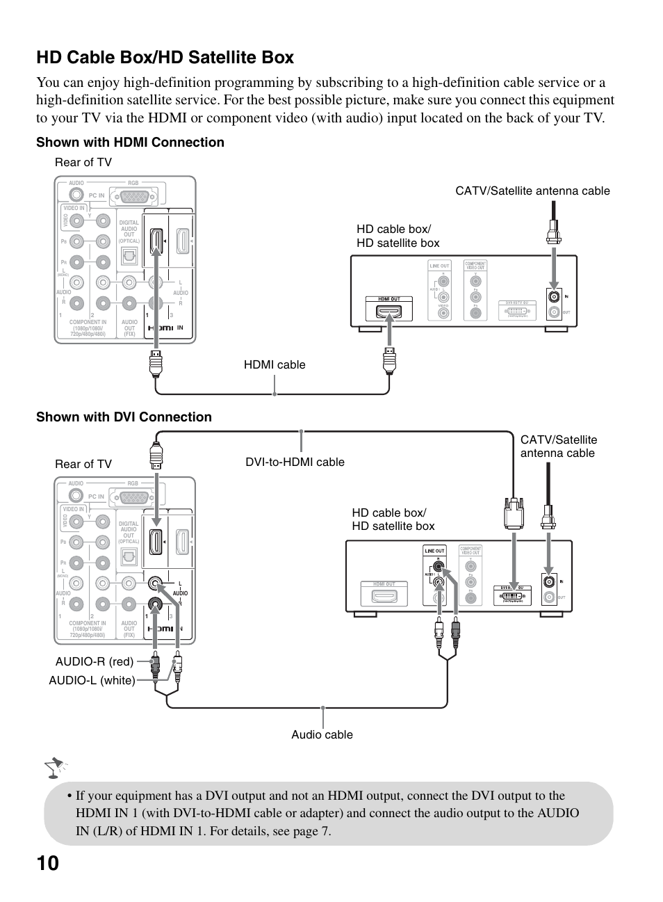 Hd cable box/hd satellite box | Sony BRAVIA KDL-26L5000 User Manual | Page 10 / 48