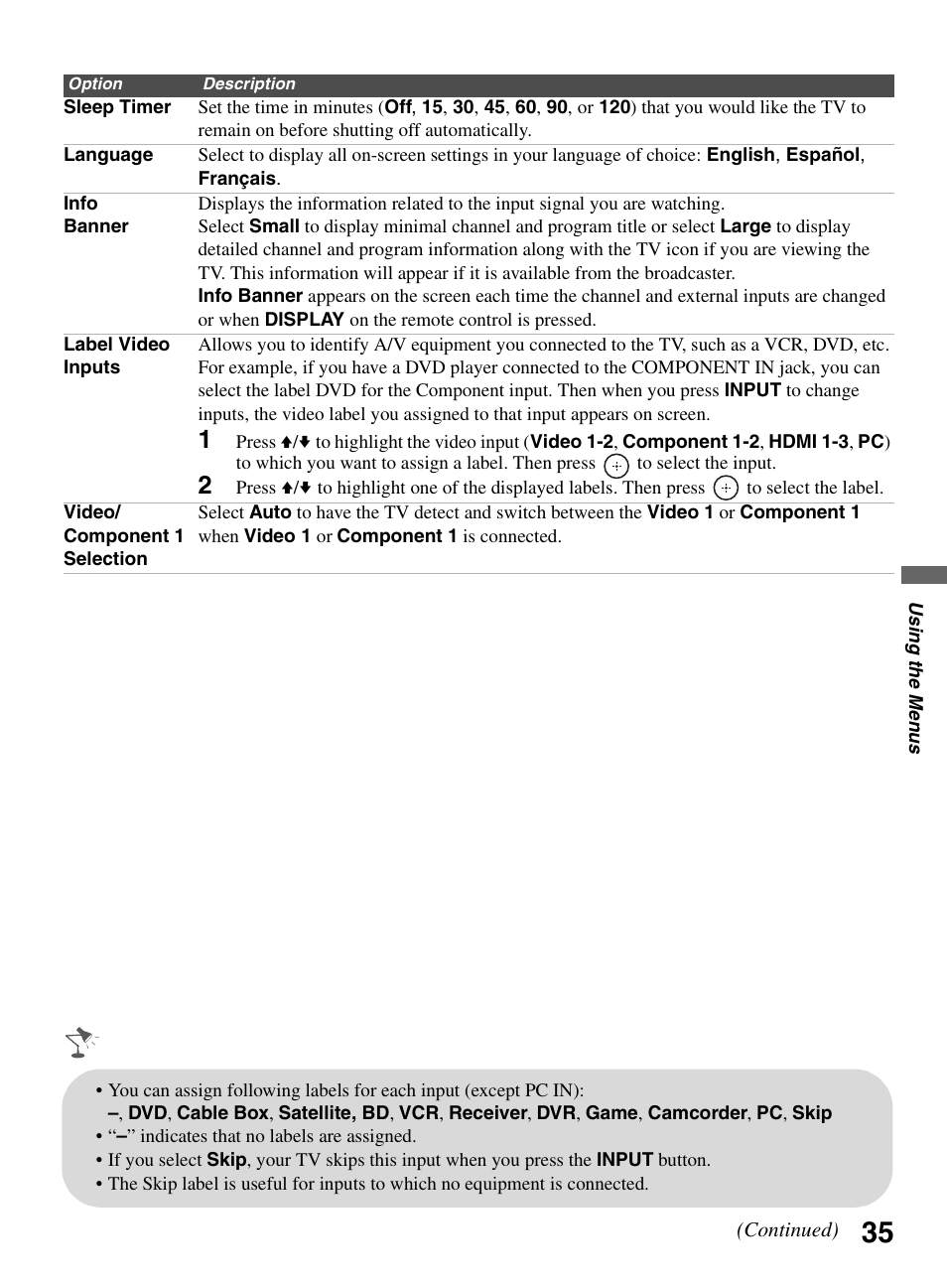 Sony BRAVIA KDL-26L5000 User Manual | Page 35 / 48