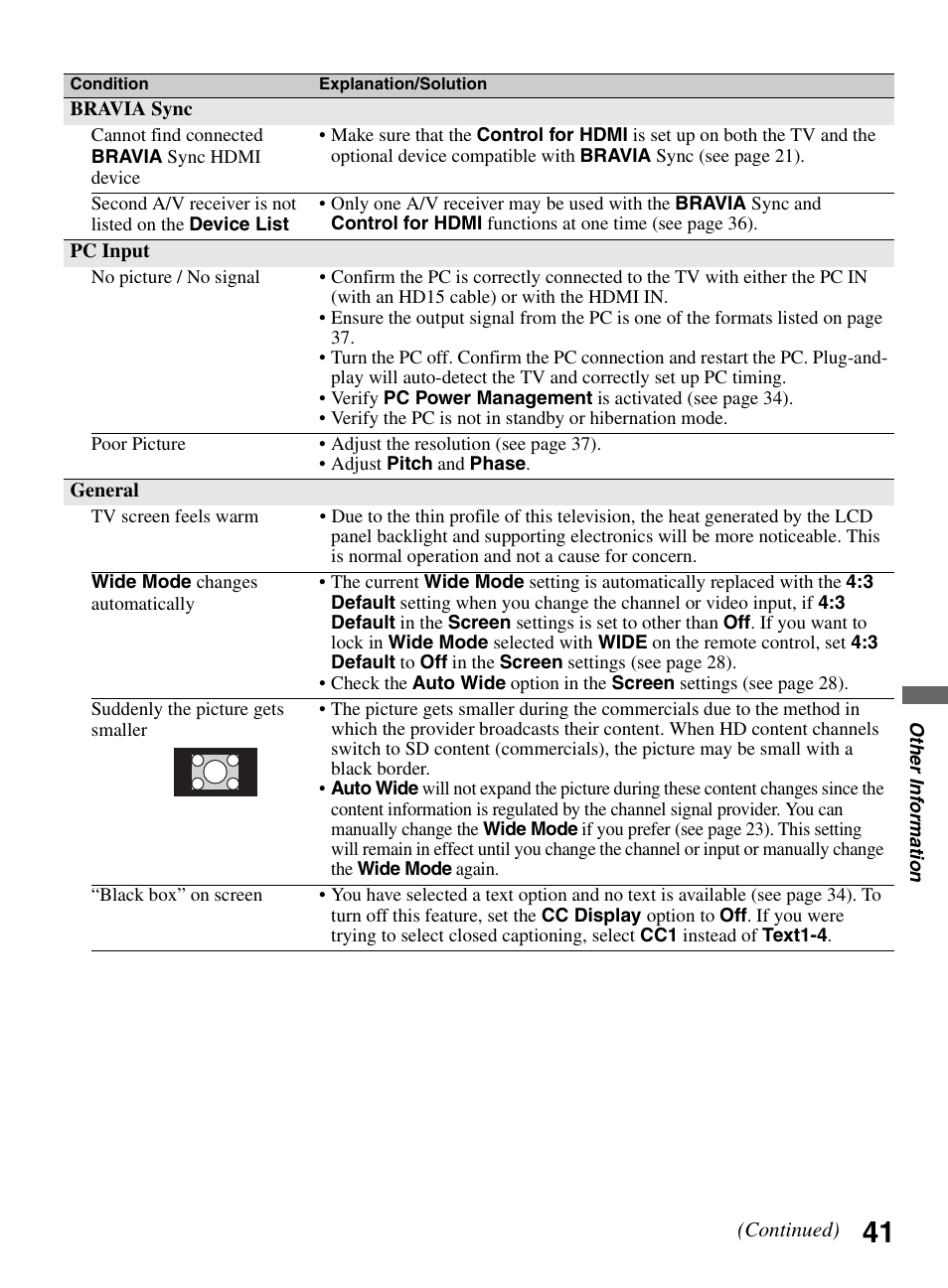 Sony BRAVIA KDL-26L5000 User Manual | Page 41 / 48